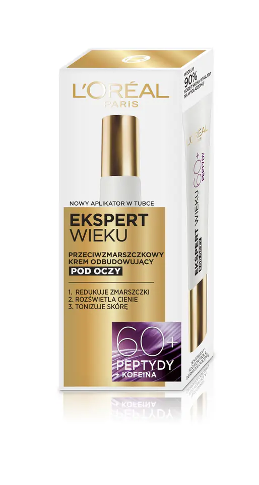 ⁨Loreal Ekspert Wieku Przeciwzmarszczkowy krem odbudowujący pod oczy 60+ 15ml⁩ w sklepie Wasserman.eu