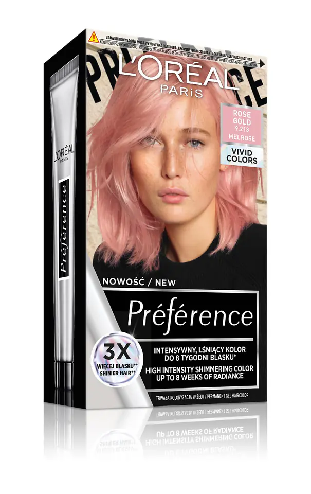 ⁨Loreal Preference Vivid Colors Farba do włosów nr 9.213 Rose Gold (Melrose) 1op.⁩ w sklepie Wasserman.eu