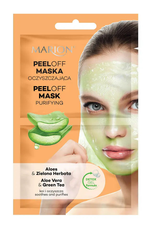 ⁨Marion Maska do twarzy peel-off oczyszczająca - Aloes & Zielona Herbata 18ml⁩ w sklepie Wasserman.eu