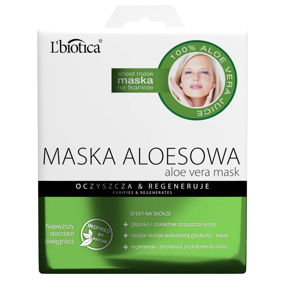 ⁨LB L'biotica Aloe Vera Mask on fabric 23ml⁩ at Wasserman.eu