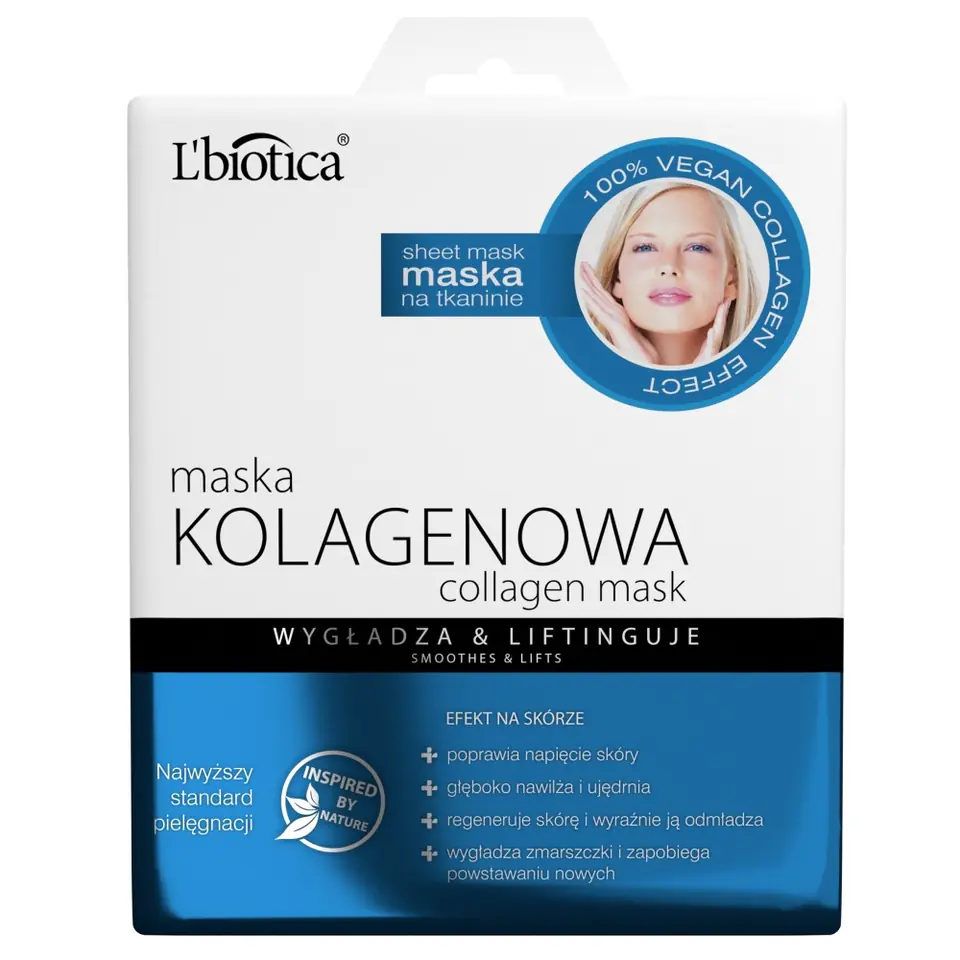 ⁨L`BIOTICA Maska kolagenowa na tkaninie - wygładza & liftinguje 23ml⁩ w sklepie Wasserman.eu