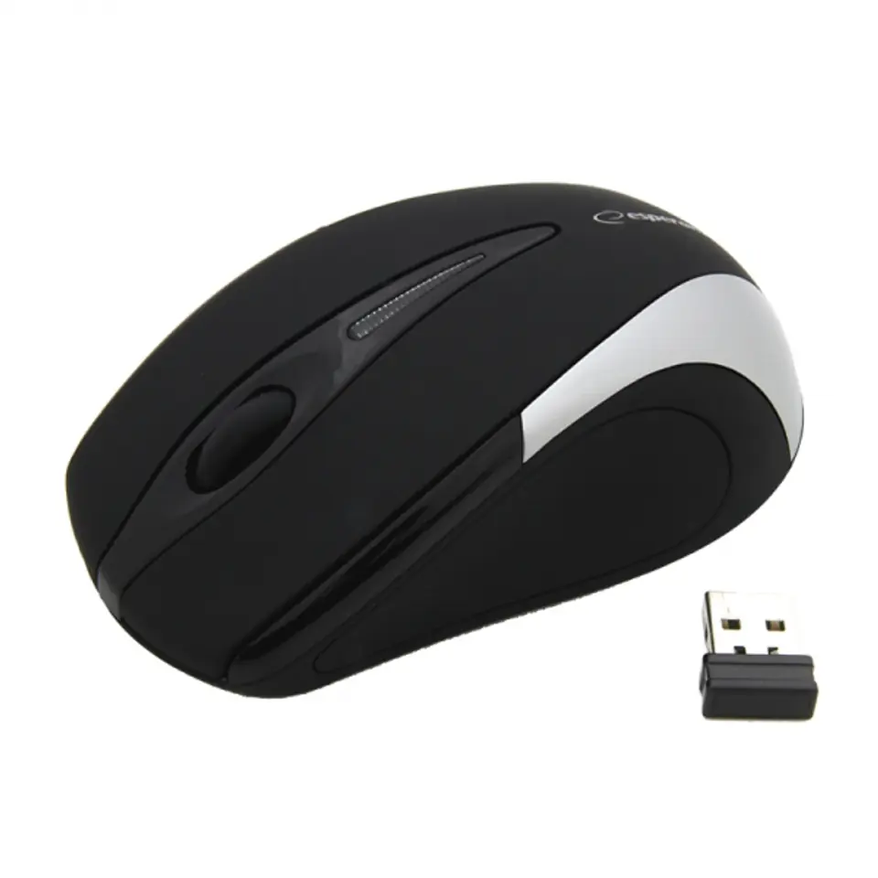 ⁨EM101S Mysz bezprzewodowa 2.4GHz 3D  optyczna USB Antares srebrna⁩ w sklepie Wasserman.eu