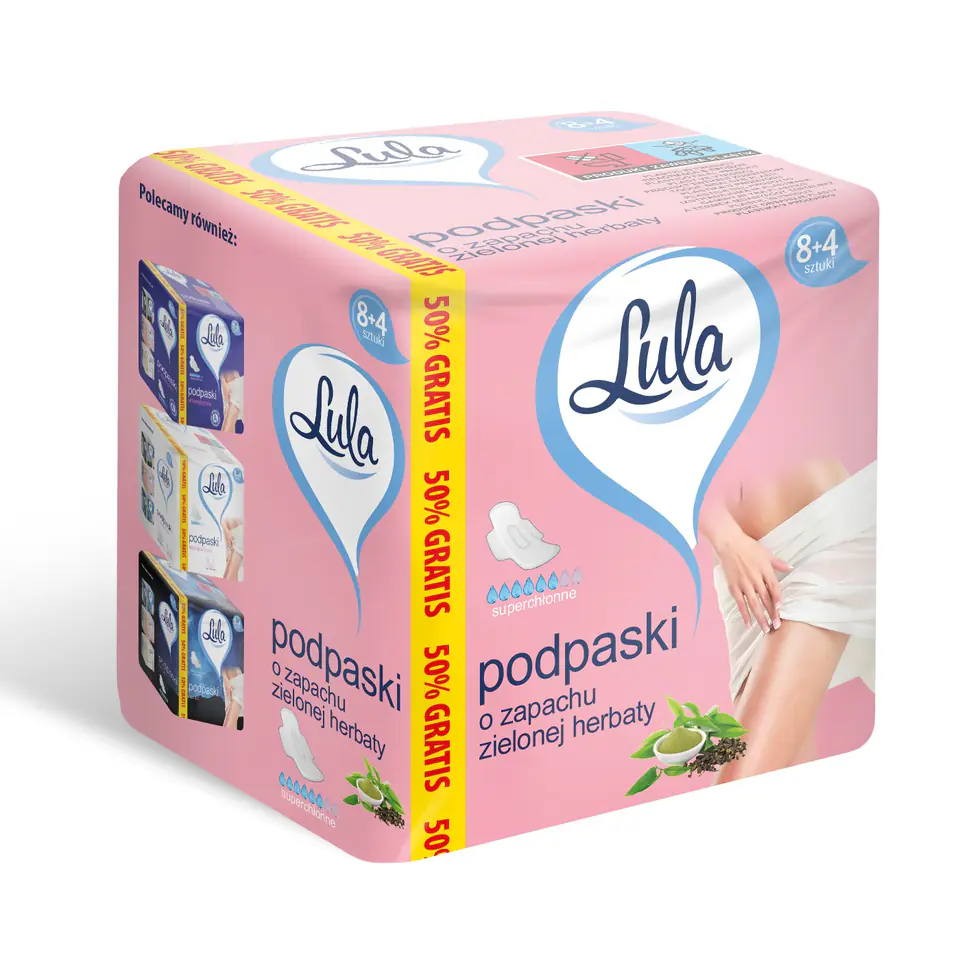 ⁨ST LULA Podpaski hig. zielona herbat 8+4szt&⁩ w sklepie Wasserman.eu