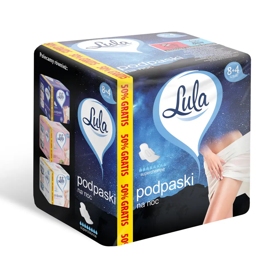 ⁨ST LULA Sanitary napkins hig. for the night 8+4pcs&⁩ at Wasserman.eu