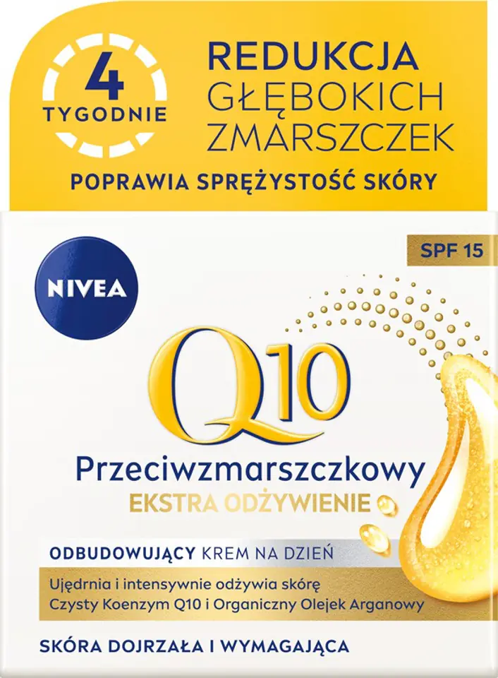 ⁨Nivea Q10 Przeciwzmarszczkowy Odbudowujący Krem na dzień SPF15 - Extra Odżywienie 50ml⁩ w sklepie Wasserman.eu