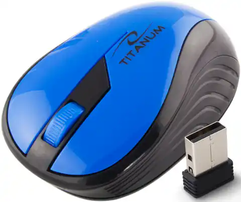 ⁨TM114B Mysz bezprzewodowa 2.4GHz 3D  optyczna USB Rainbow niebieska⁩ w sklepie Wasserman.eu