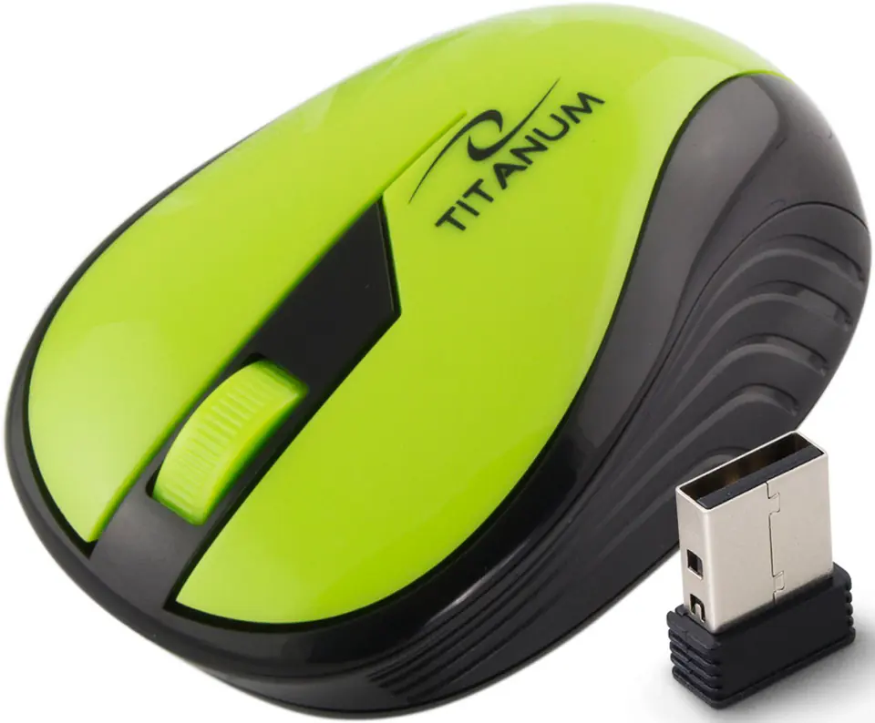 ⁨TM114G Mysz bezprzewodowa 2.4GHz 3D  optyczna USB Rainbow zielona⁩ w sklepie Wasserman.eu