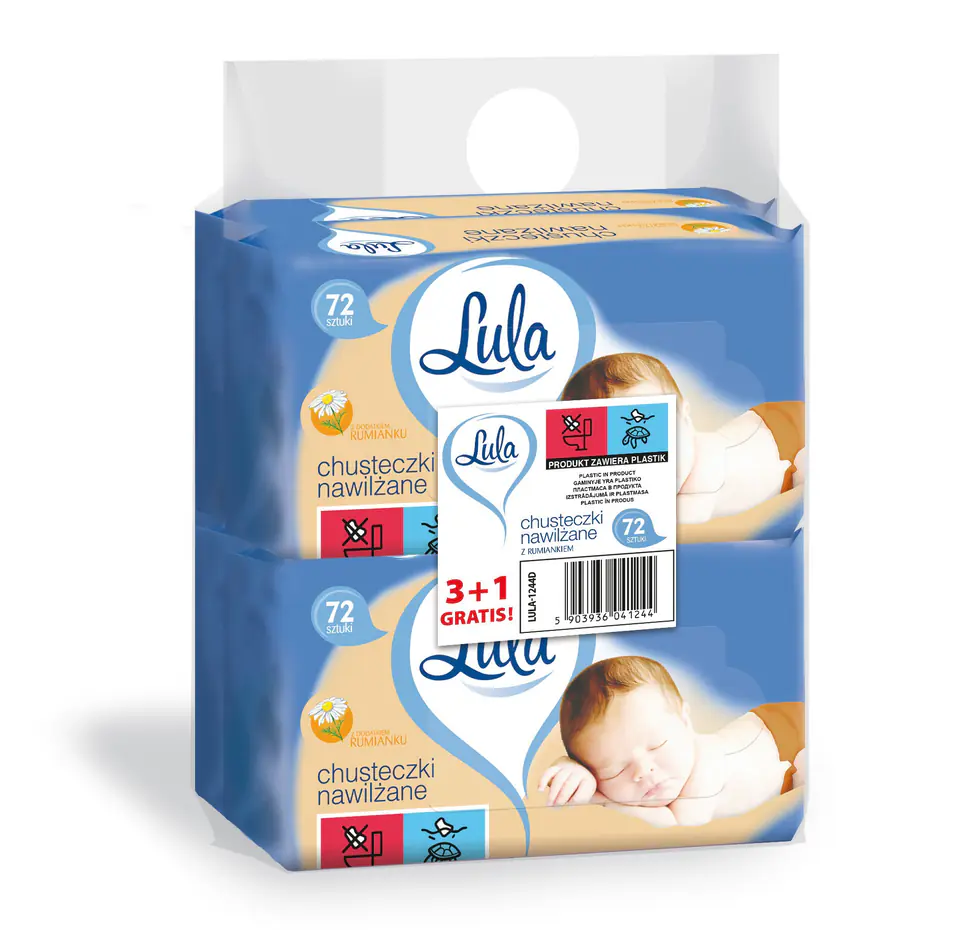 ⁨ST LULA Wipes 72pcs 3+1gr moisturize.z Chamomile⁩ at Wasserman.eu