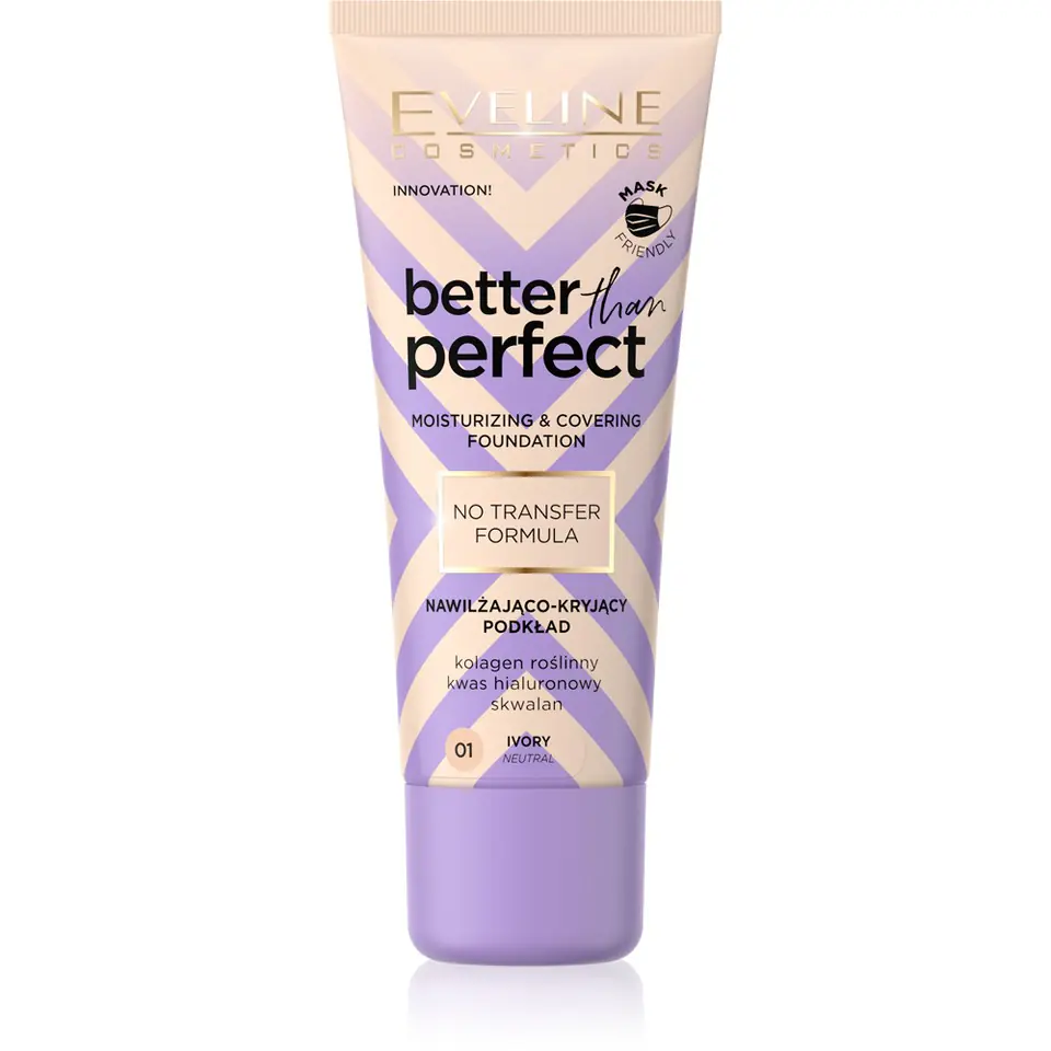 ⁨Eveline Better Than Perfect Podkład nawilżająco-kryjący nr 01 Ivory 30ml⁩ w sklepie Wasserman.eu