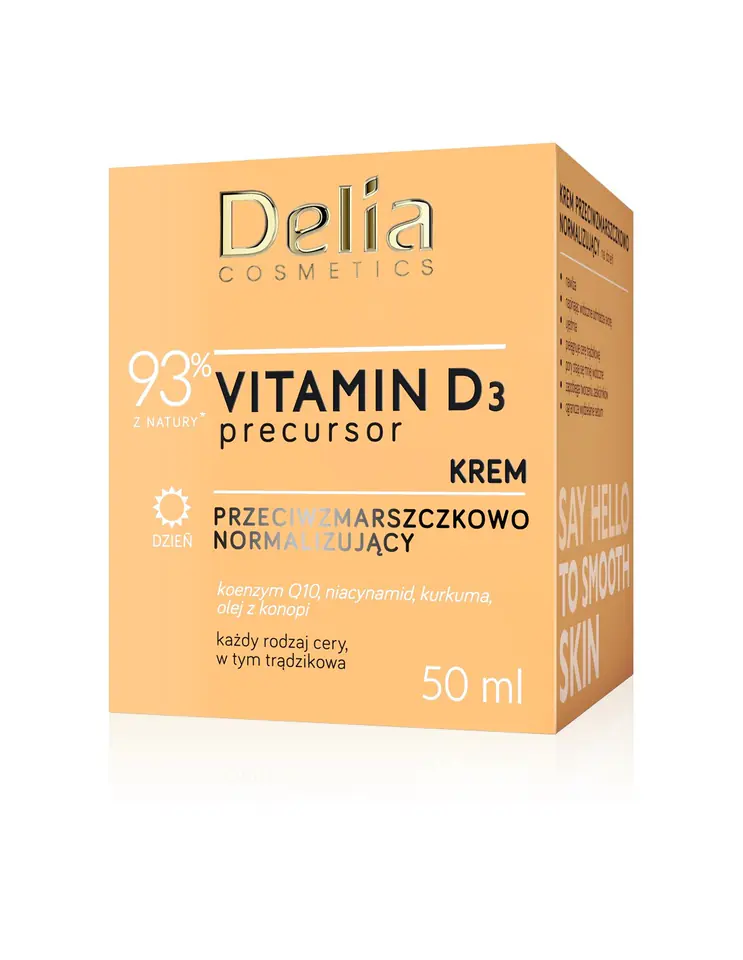 ⁨Delia Cosmetics Vitamin D3 Precursor Anti-wrinkle and normalizing day cream 50ml⁩ at Wasserman.eu