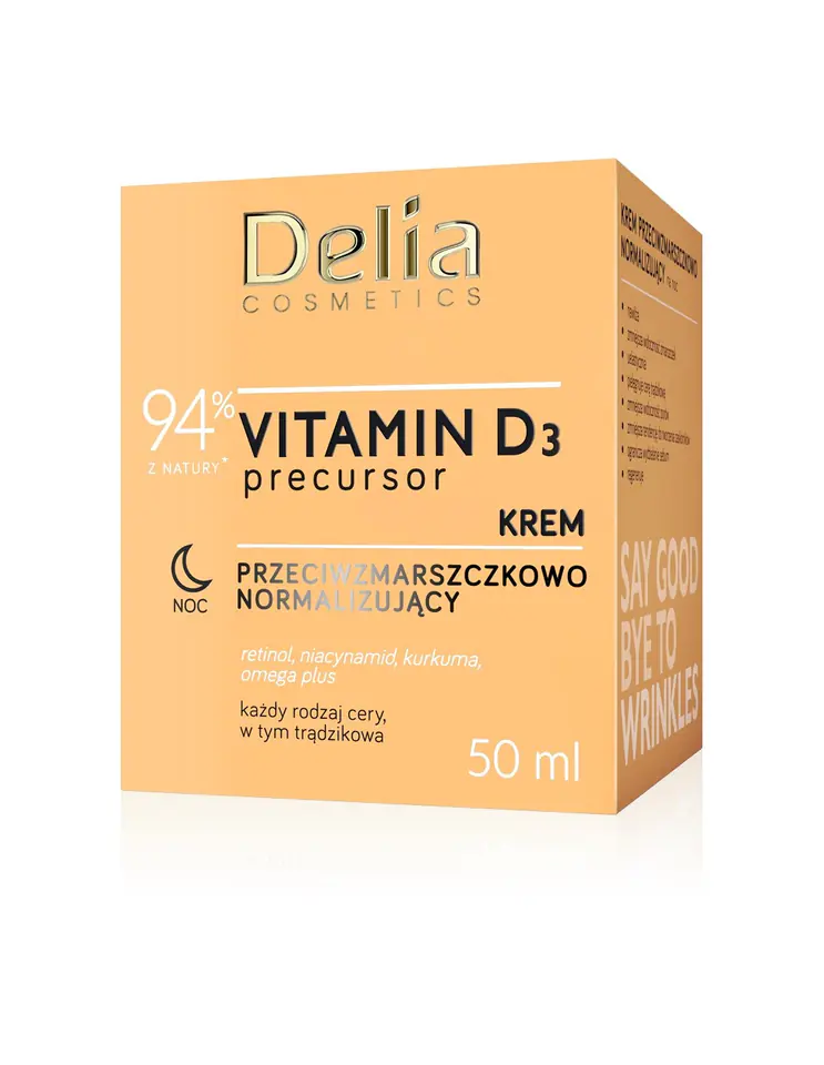 ⁨Delia Cosmetics Vitamin D3 Anti-wrinkle and normalizing night cream 50ml⁩ at Wasserman.eu