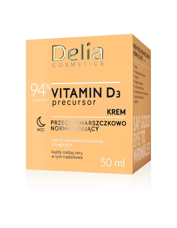 ⁨Delia Cosmetics Vitamin D3 Krem przeciwzmarszczkowo - normalizujący na noc 50ml⁩ w sklepie Wasserman.eu