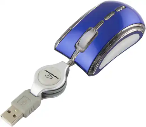 ⁨EM109B Mysz przewodowa mini optyczna USB Celaneo niebieska Esperanza⁩ w sklepie Wasserman.eu