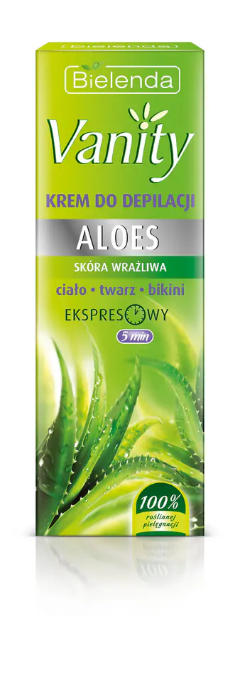 ⁨Bielenda Vanity Krem do bezpiecznej depilacji skóry wrażliwej Aloes 100ml⁩ w sklepie Wasserman.eu