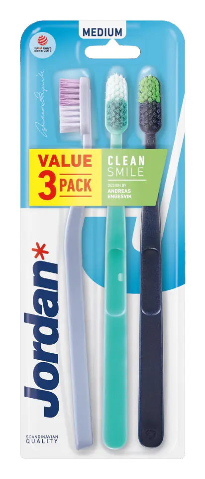 ⁨JORDAN Szcz.CLEAN SMILE Medium 3-pack⁩ w sklepie Wasserman.eu