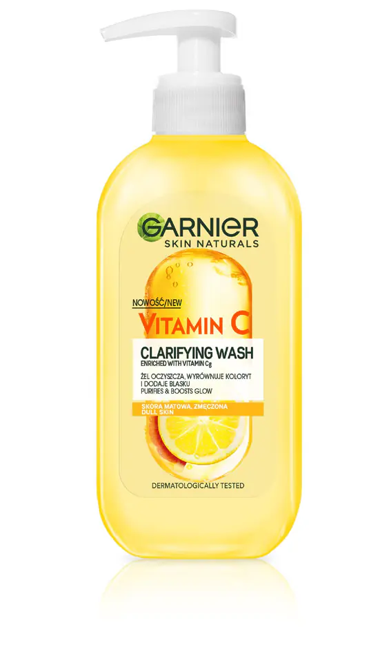 ⁨Garnier Skin Naturals Vitamin C Cleansing Gel Vitamin Cg and Citrus - for dull and tired skin 200ml⁩ at Wasserman.eu