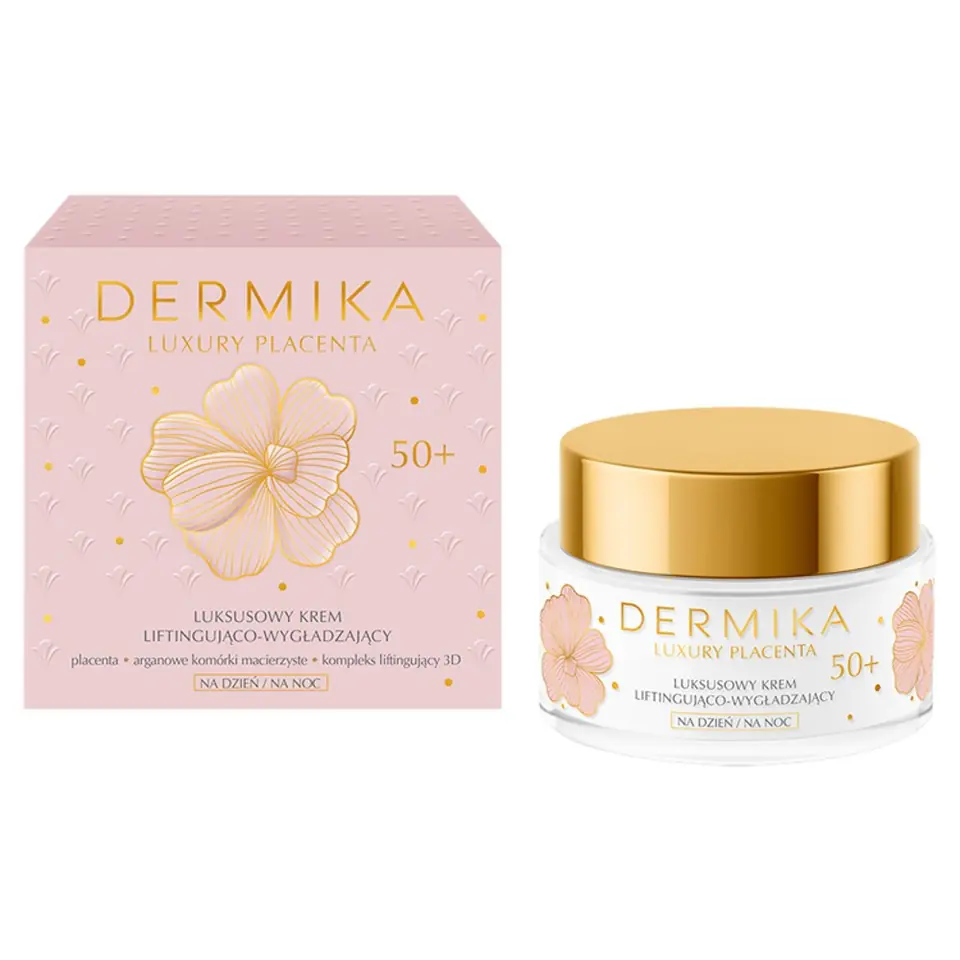 ⁨Dermika Luxury Placenta 50+ Luksusowy Krem liftingująco - wygładzający na dzień i noc 50ml⁩ w sklepie Wasserman.eu