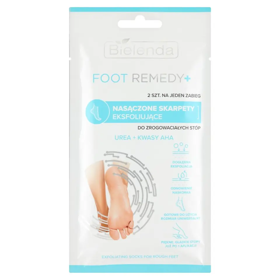 ⁨Bielenda Foot Remedy+ Soaked Exfoliating Socks for Keratinized Feet - for 1 treatment 1op.-2pcs⁩ at Wasserman.eu