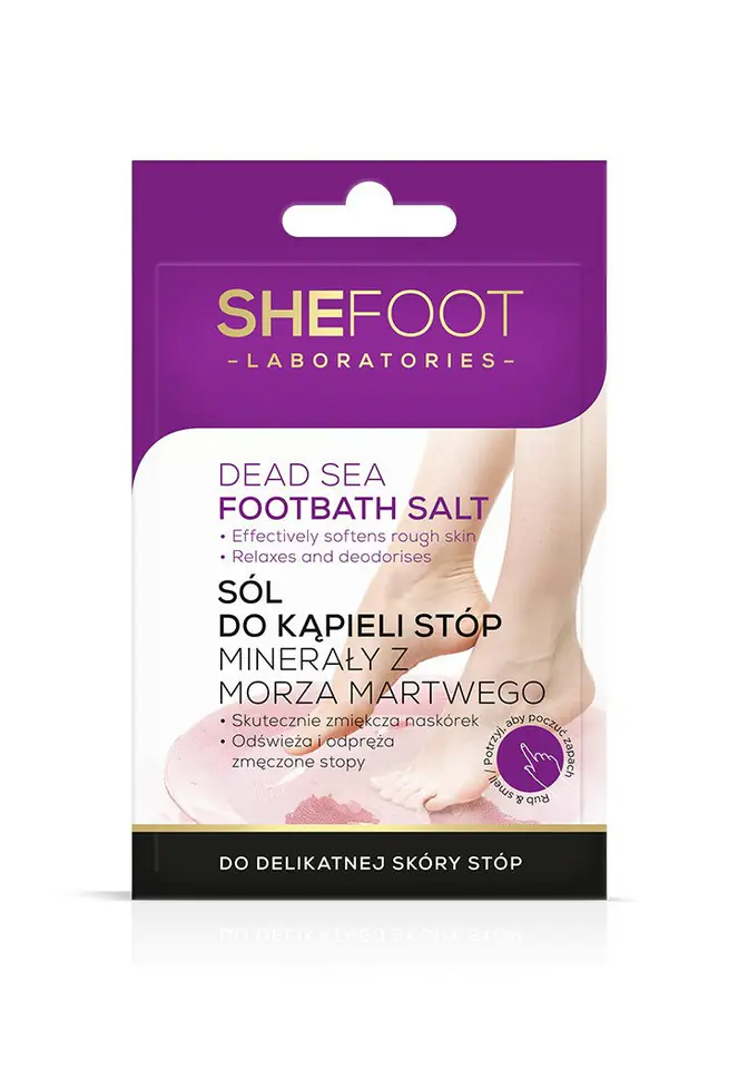 ⁨SheFoot Sól do kąpieli stóp z minerałami z Morza Martwego 55g - saszetka⁩ w sklepie Wasserman.eu