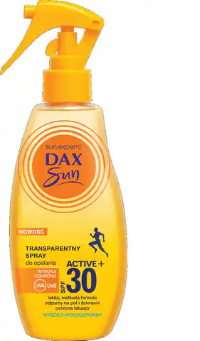 ⁨Dax Sun Transparentny Spray do opalania Active+ SPF30  200ml⁩ w sklepie Wasserman.eu