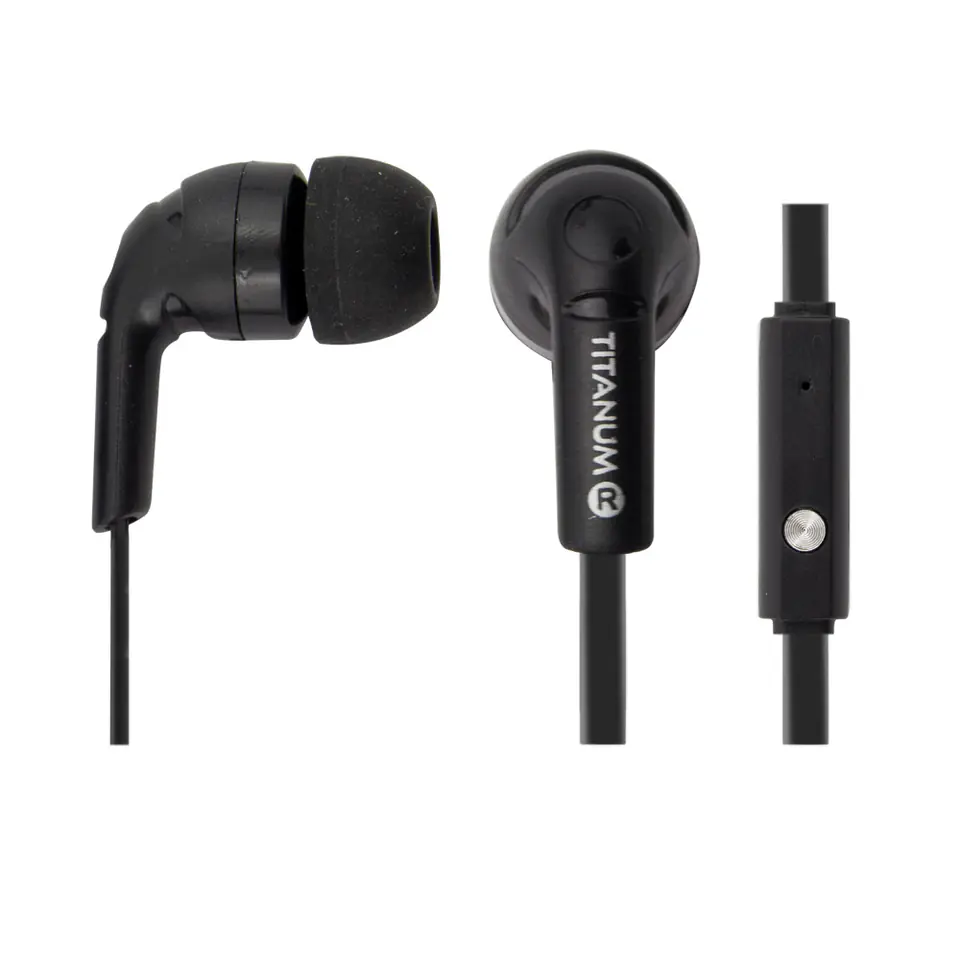 ⁨TH109K In-ear Earphone with Microphone Black Titanum⁩ at Wasserman.eu