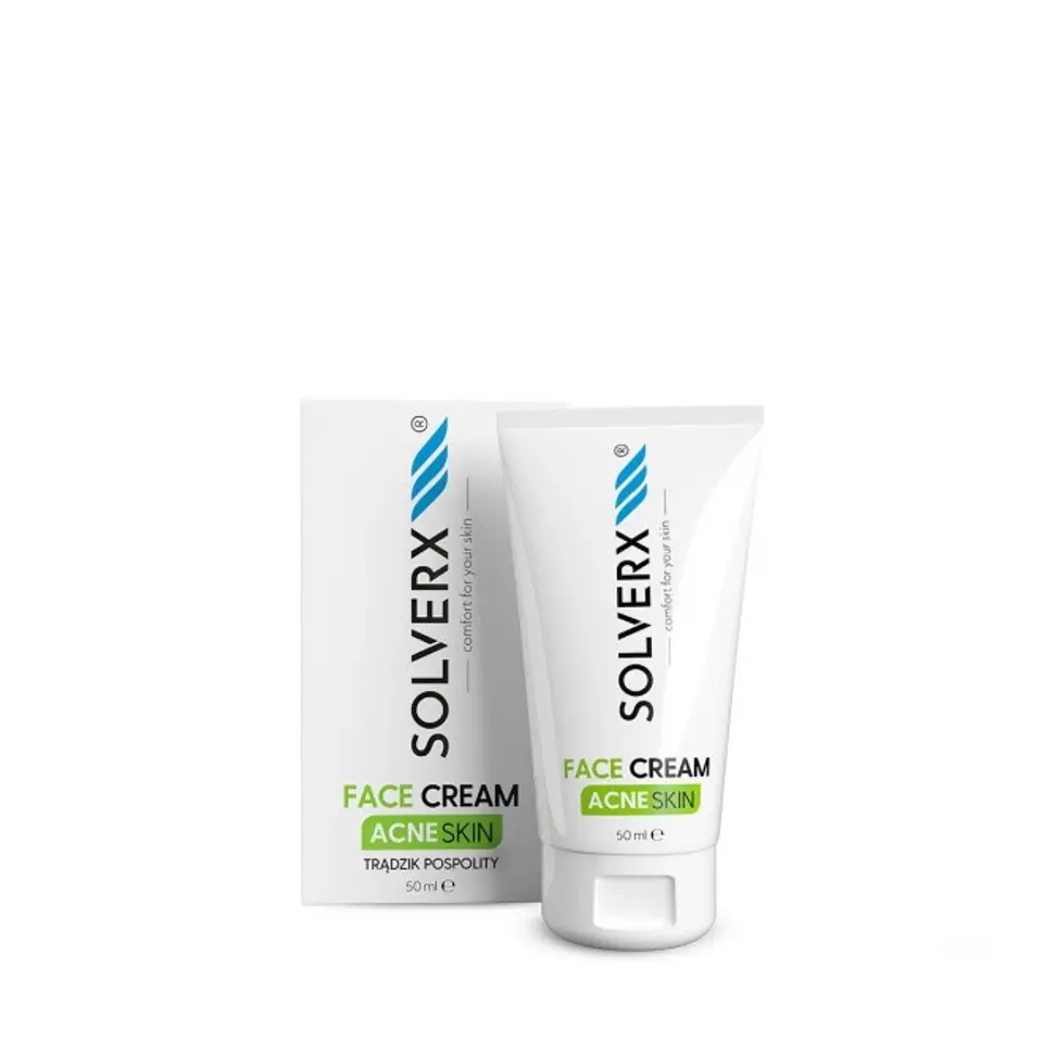 ⁨Solverx Acne Skin Krem do twarzy przeciwtrądzikowy 50ml⁩ w sklepie Wasserman.eu