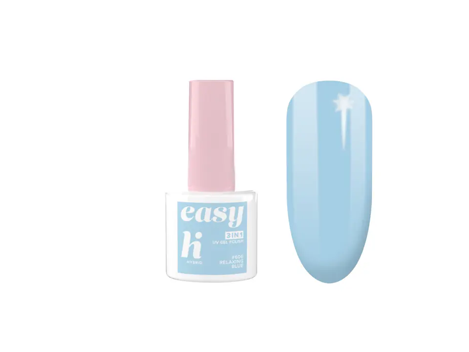 ⁨Hi Hybrid Hybrid gel polish Easy 3in1 no 606 Relaxing Blue 5ml⁩ at Wasserman.eu