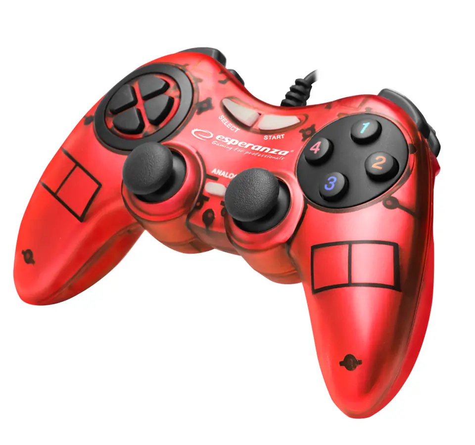 ⁨EGG105R Gamepad PC USB Fighter Red Esperanza⁩ at Wasserman.eu