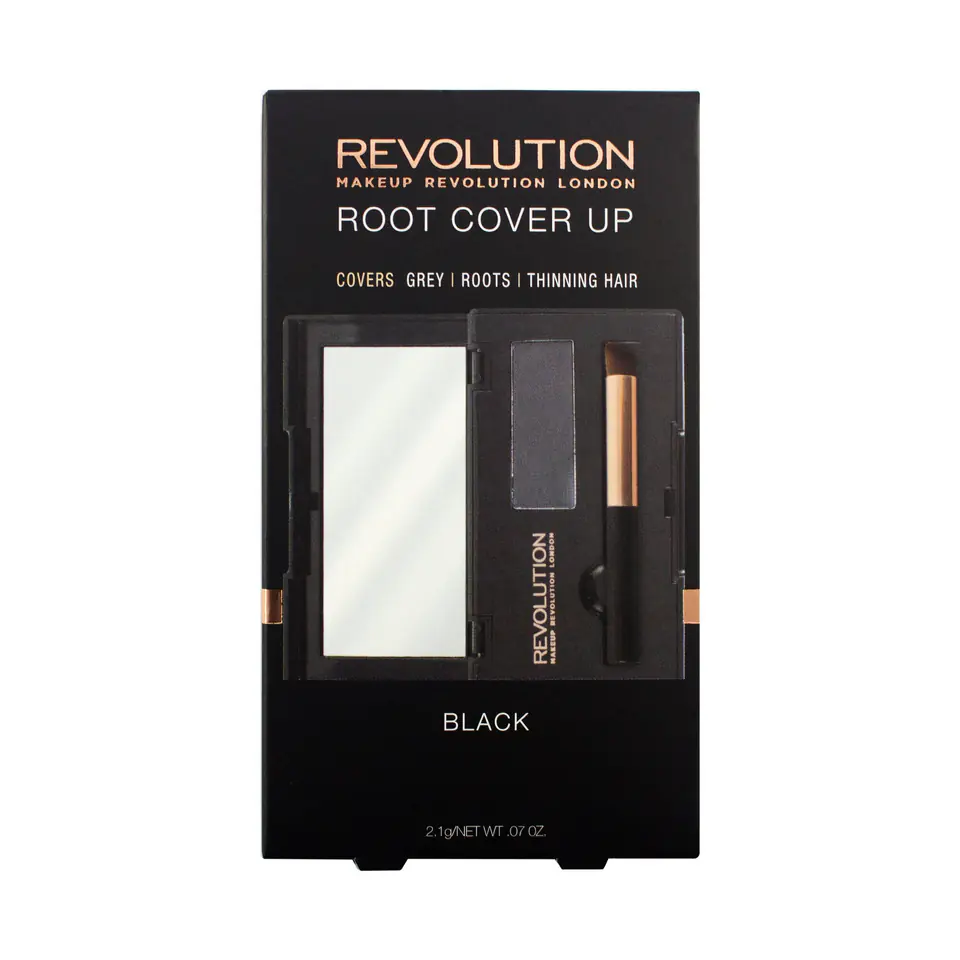 ⁨Makeup Revolution Root Cover Up Puder do odrostów - Black 2.1g⁩ w sklepie Wasserman.eu