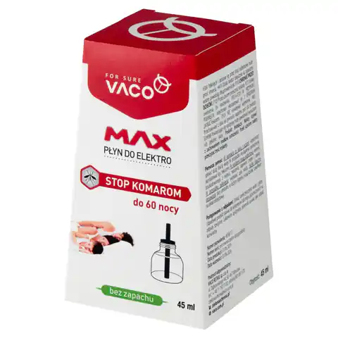 ⁨VACO MAX Płyn do elektro Stop Komarom (60 nocy) - bez zapachu 45ml⁩ w sklepie Wasserman.eu