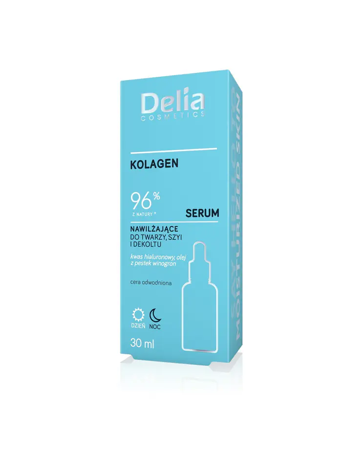 ⁨Delia Cosmetics KOLAGEN Serum nawilżające do twarzy,szyi i dekoltu na dzień i noc 30ml⁩ w sklepie Wasserman.eu