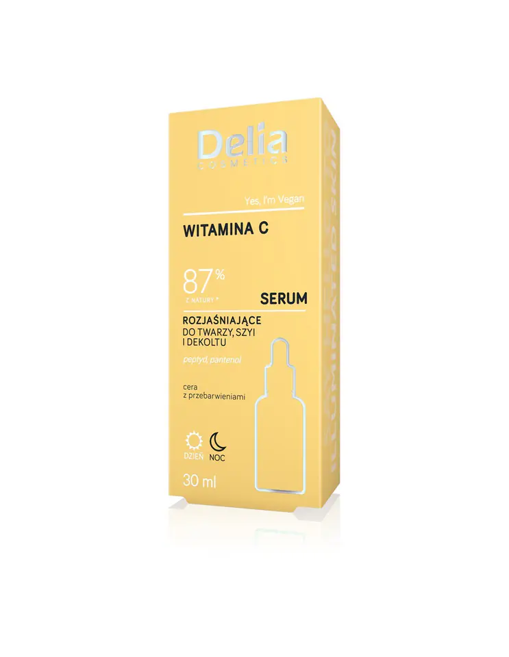 ⁨Delia Cosmetics VITAMIN C Brightening serum for face, neck and décolleté for day and night 30ml⁩ at Wasserman.eu