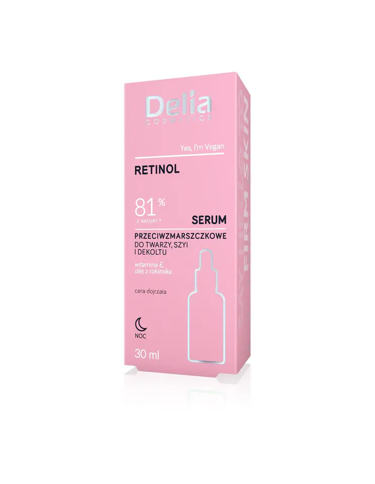 ⁨Delia Cosmetics RETINOL Anti-wrinkle Serum for face, neck and décolleté for the night 30ml⁩ at Wasserman.eu