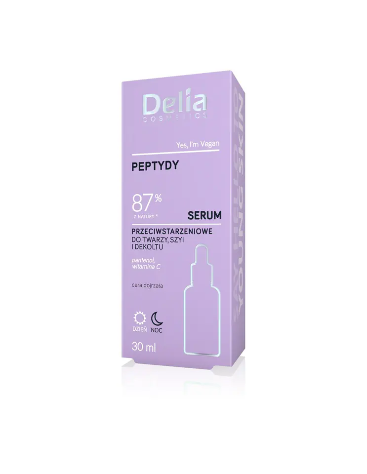 ⁨Delia Cosmetics PEPTYDY Serum przeciwstarzeniowe do twarzy,szyi i dekoltu na dzień i noc 30ml⁩ w sklepie Wasserman.eu