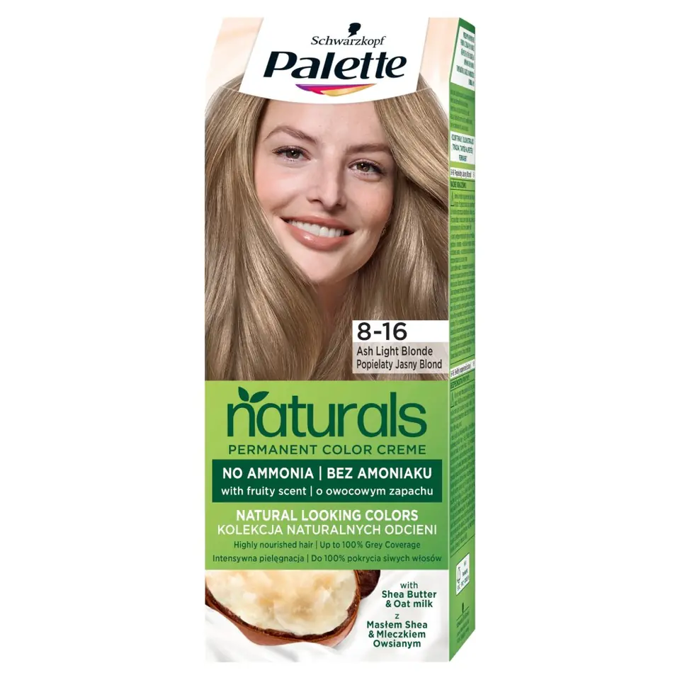 ⁨Palette Naturals Permanent Color Creme Hair Dye No. 8-16 Ash Light Blond 1op.⁩ at Wasserman.eu