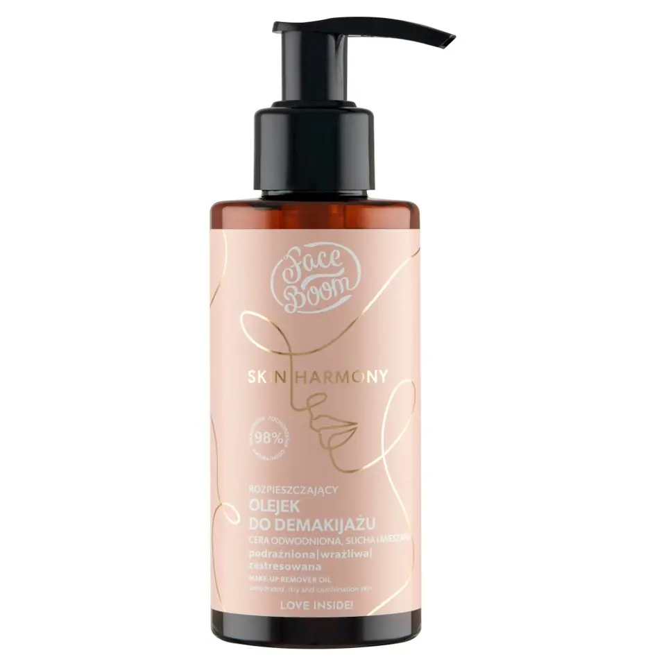 ⁨Face Boom Skin Harmony Rozpieszczający Olejek do demakijażu - cera odwodniona,sucha i mieszana 130ml⁩ w sklepie Wasserman.eu