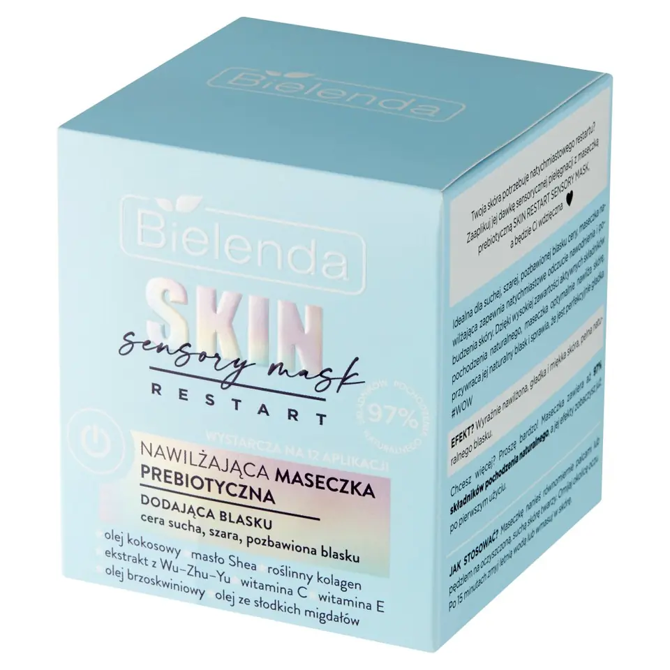 ⁨Bielenda Skin Restart Sensory Mask Nawilżająca Maseczka prebiotyczna dodająca blasku 50ml⁩ w sklepie Wasserman.eu