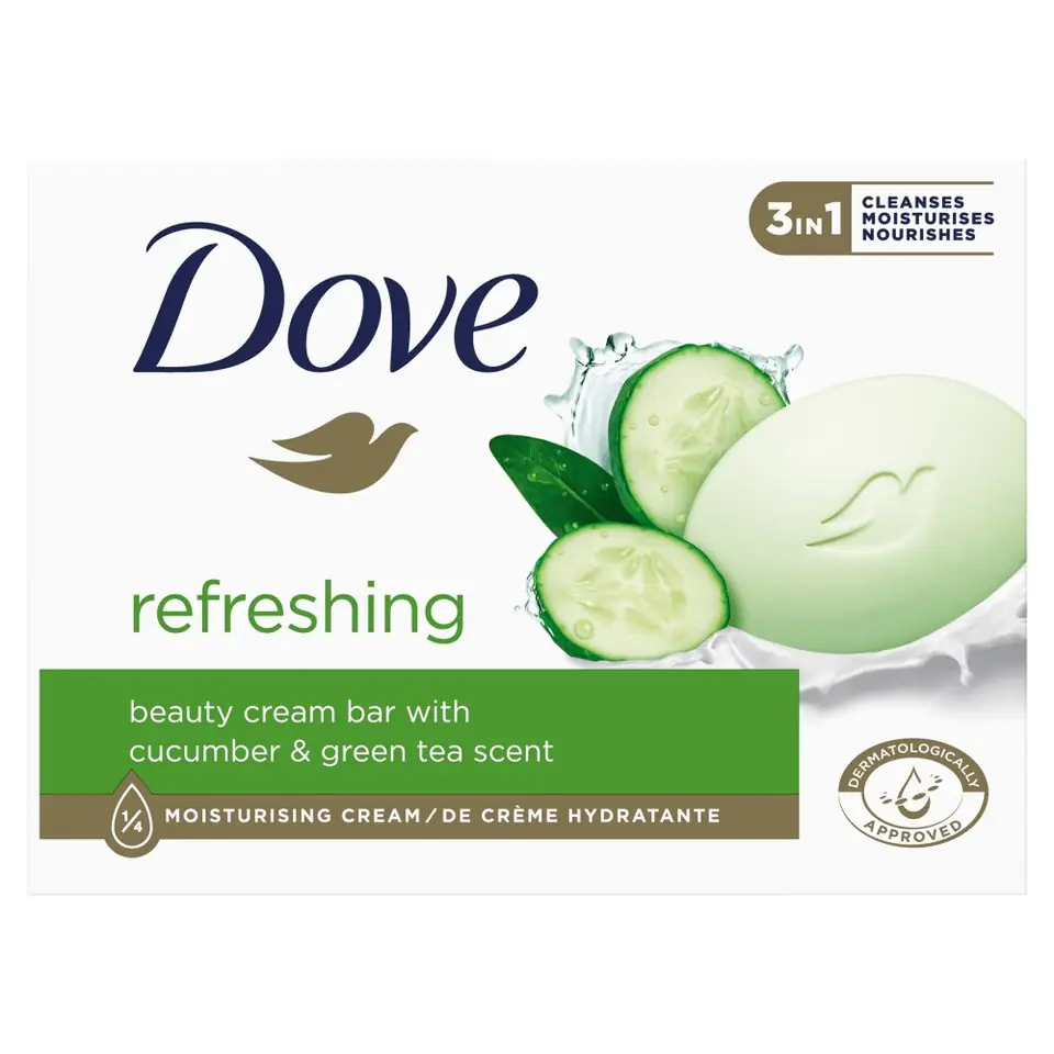 ⁨Dove Refreshing Bar Soap 3in1 - Cucumber & Green Tea 90g⁩ at Wasserman.eu