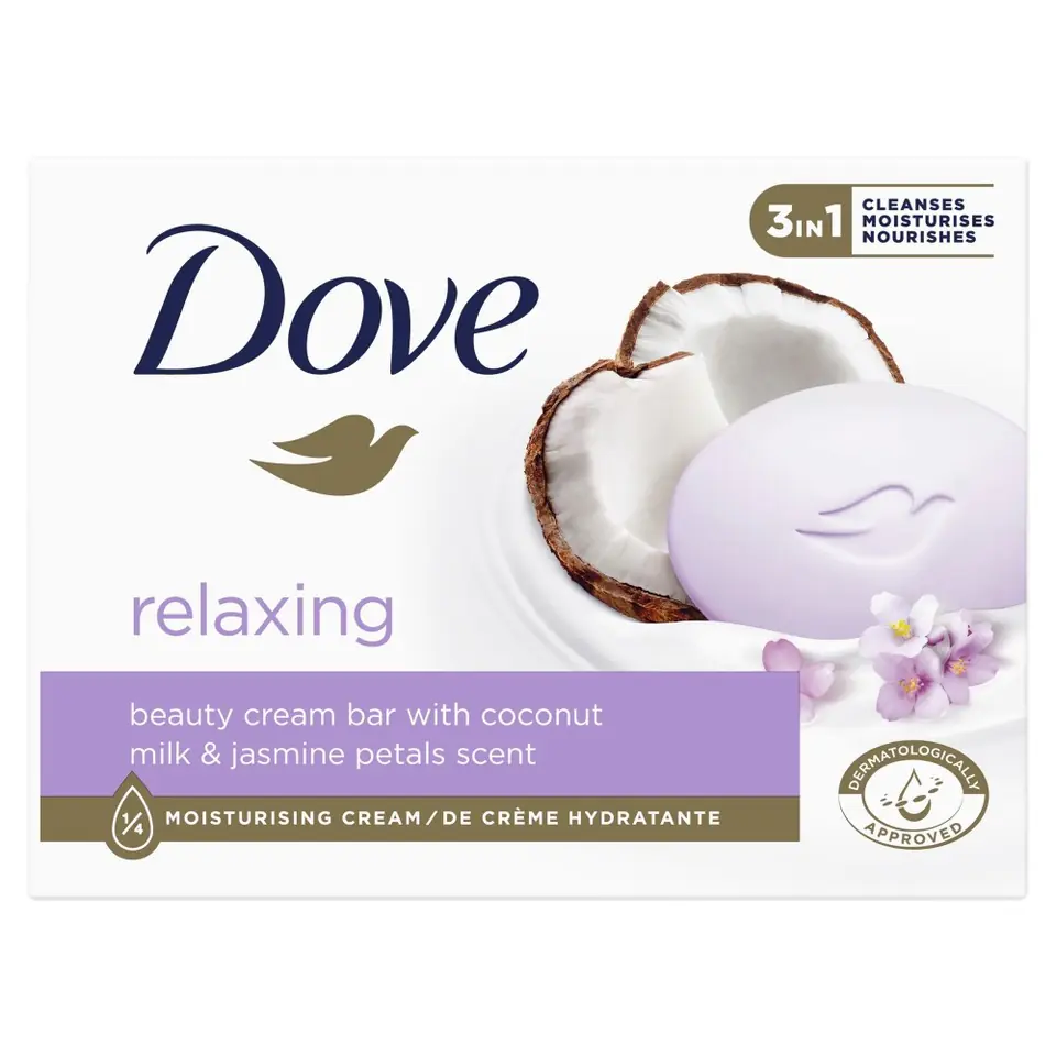 ⁨Dove Relaxing Bar Soap 3in1 - Coconut Milk & Jasmine 90g⁩ at Wasserman.eu