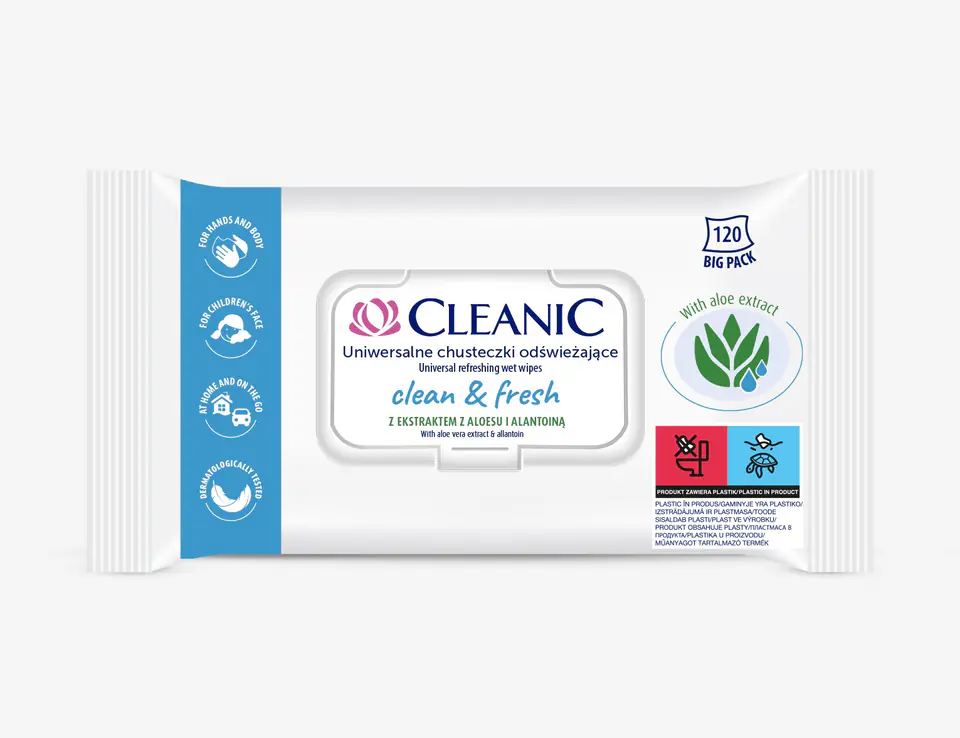 ⁨HARPER CLEANIC Chust odswież.Clean&Fresh 120szt⁩ w sklepie Wasserman.eu