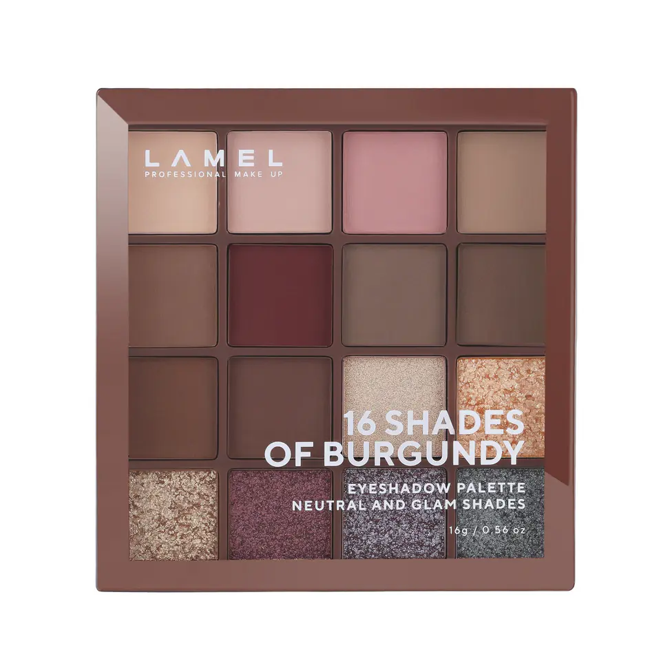 ⁨LAMEL Eyeshadow Palette 16-4 Shades of Burgundy 16g⁩ at Wasserman.eu