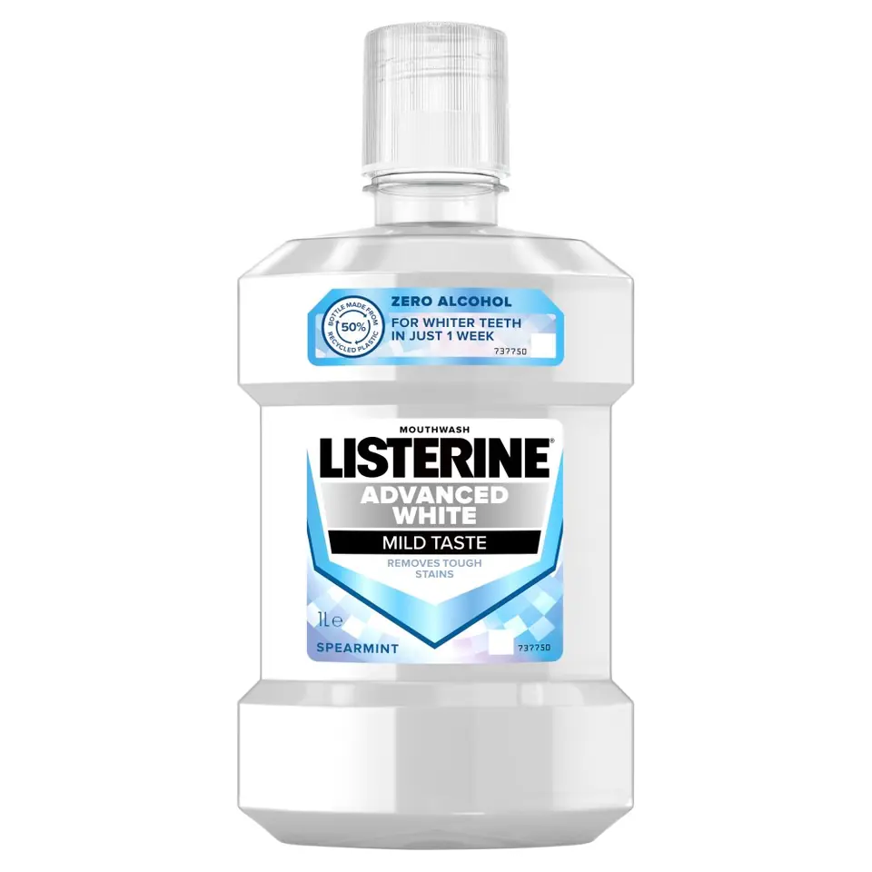 ⁨Listerine Advanced White Płyn do płukania ust - Łagodny Smak 1L⁩ w sklepie Wasserman.eu