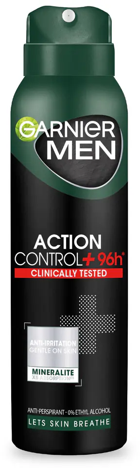 ⁨Garnier Men Dezodorant spray Action Control 96h+ Clinically Tested 150ml⁩ w sklepie Wasserman.eu