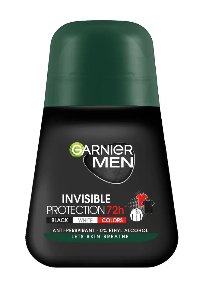 ⁨Garnier Men Deodorant roll-on Invisible Protection 72h - Black,White,Colors 50ml⁩ at Wasserman.eu