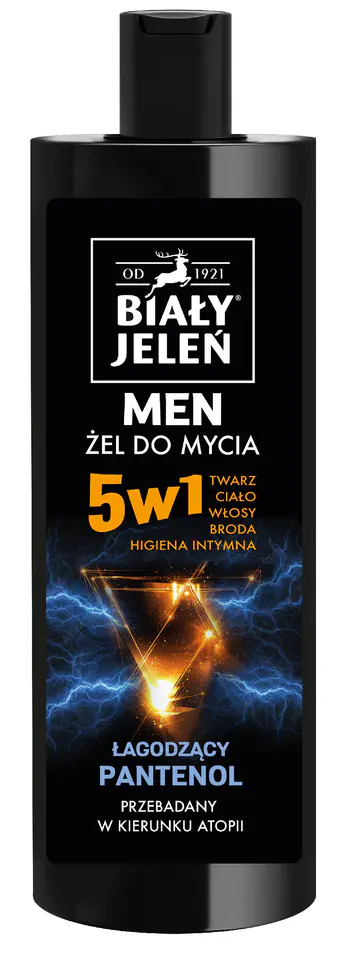 ⁨Biały Jeleń Men Żel do mycia 5w1 dla mężczyzn - Łagodzący Pantenol 400ml⁩ w sklepie Wasserman.eu