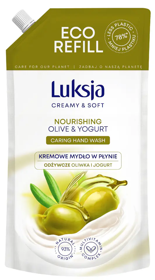 ⁨Luksja Creamy & Soft Nourishing Creamy Liquid Soap Olive and Yogurt 900ml - stock⁩ at Wasserman.eu