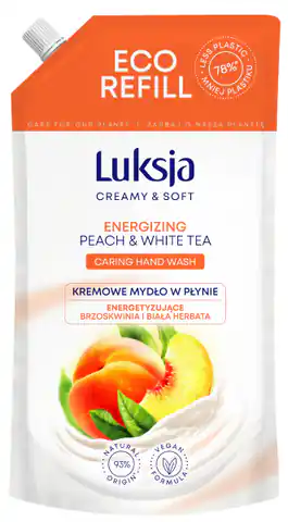 ⁨Luksja Creamy & Soft Energizing Creamy Liquid Soap Peach and White Tea 900ml - stock⁩ at Wasserman.eu