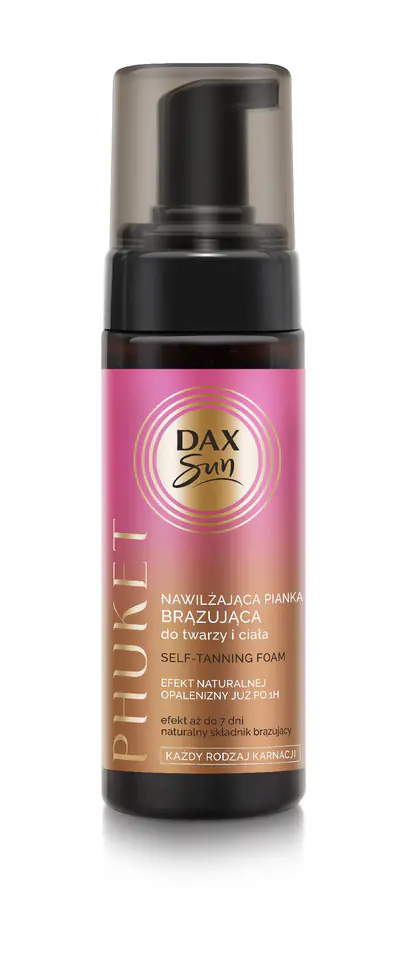 ⁨Dax Sun Nawilżająca Pianka brązująca do twarzy i ciała PHUKET - każdy rodzaj karnacji 160ml⁩ w sklepie Wasserman.eu