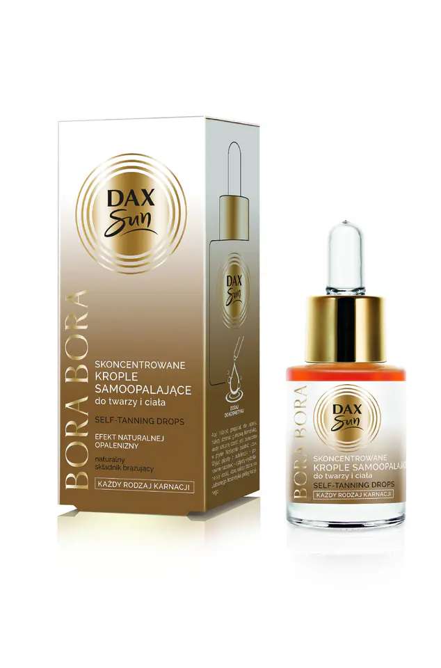 ⁨Dax Sun Concentrated Self-Tanning Drops for Face and Body BORA BORA - any skin type 15ml⁩ at Wasserman.eu