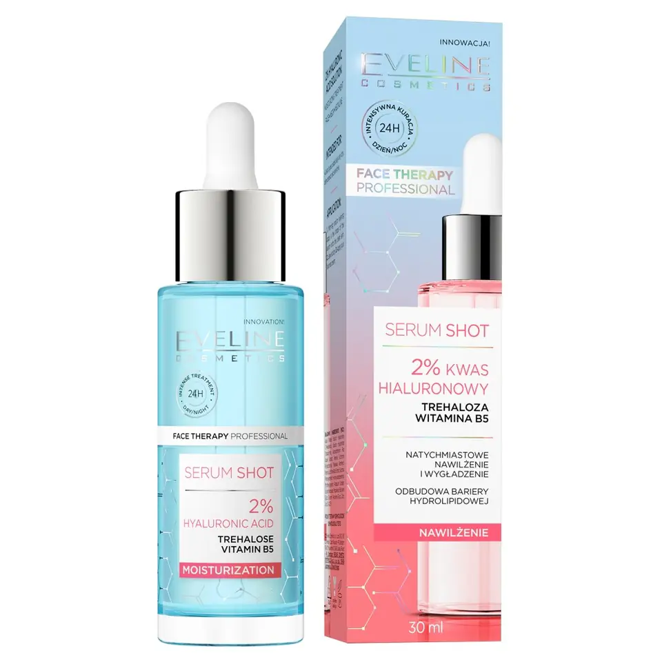 ⁨Eveline Face Therapy Professional Serum Shot Moisturizing treatment - 2% Hyaluronic Acid 30ml⁩ at Wasserman.eu